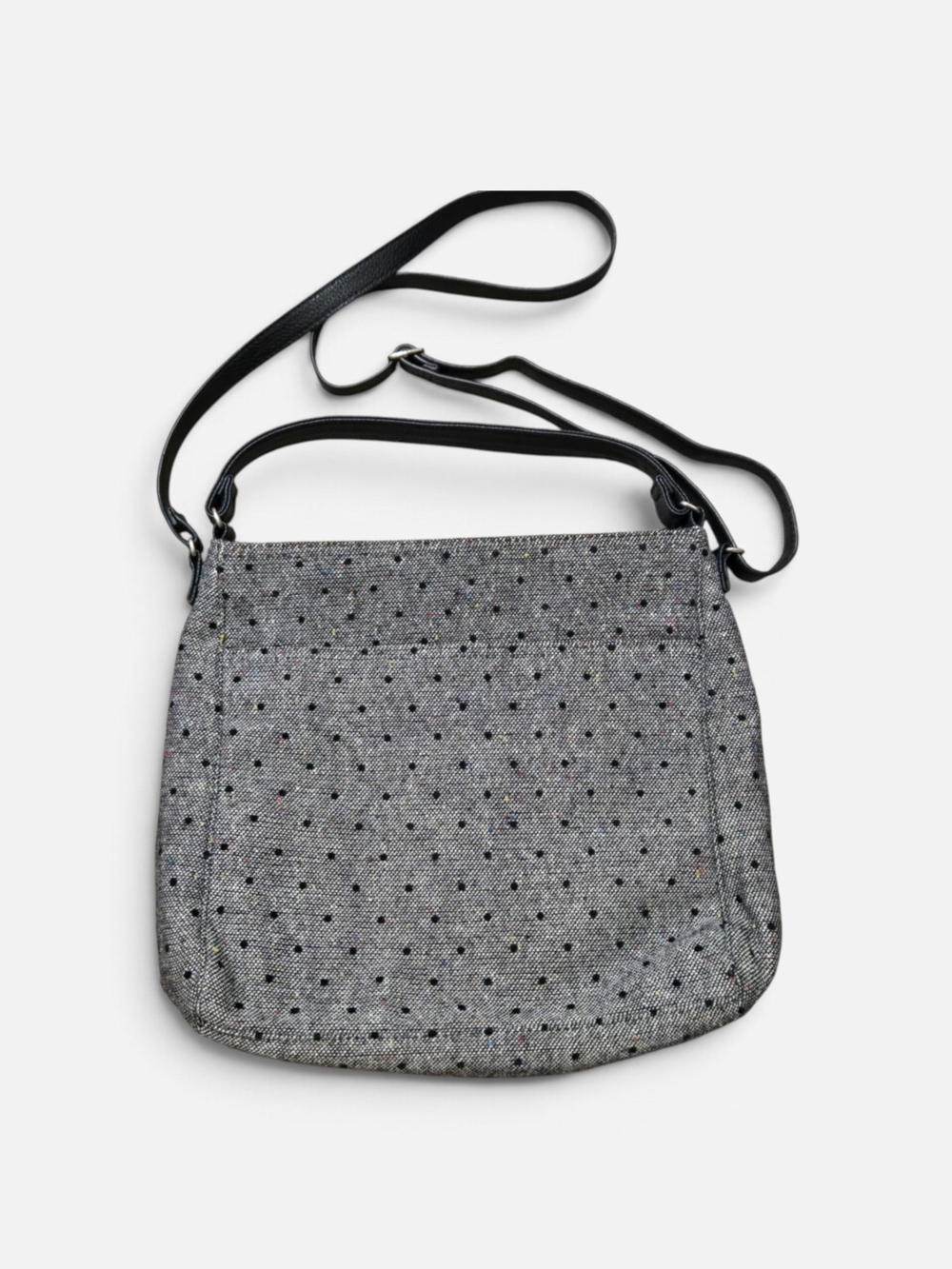 Women’s Grey Crossbody Bag with Black Strap
